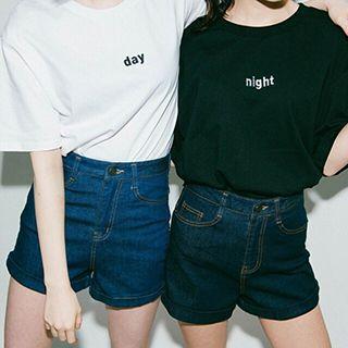 Day / Night Print Crewneck T-shirt