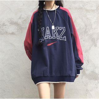 Paneled Lettering Sweatshirt Dress