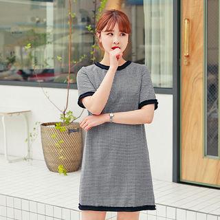 Bow-back Houndstooth Dress