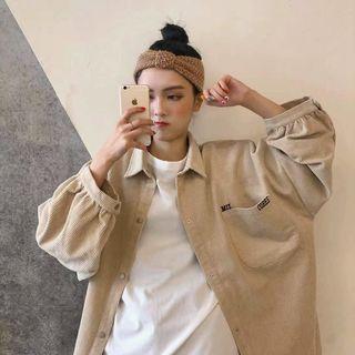 Corduroy Buttoned Jacket Almond - One Size