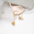Non-matching Alloy Faux Pearl Dangle Earring 1 Pair - Earring - One Size