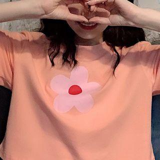 Short-sleeve Floral-print T-shirt