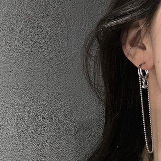 Chained Alloy Dangle Earring 1 Pair - Silver Needle - Silver - One Size