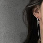 Chained Alloy Dangle Earring 1 Pair - Silver Needle - Silver - One Size
