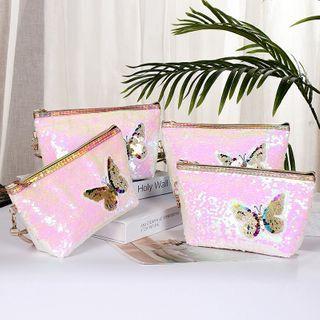 Sequined Butterfly Makeup Pouch