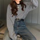 Loose-fit Long Sleeve Striped T-shirt