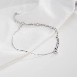 925 Sterling Silver Layered Ball Drop Bracelet As Shown In Figure - One Size