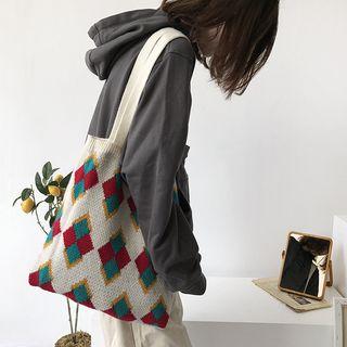Argyle Knit Tote Bag