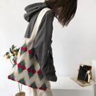 Argyle Knit Tote Bag