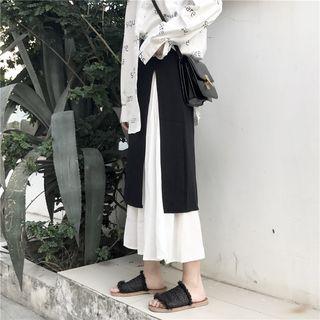 Patchwork A-line Midi Skirt