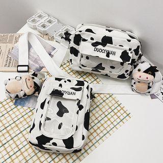 Pvc Panel Cow Print Mini Crossbody Bag