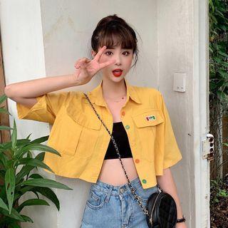 Short-sleeve Loose-fit Cropped Shirt