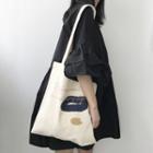 Lettering Print Canvas Tote Bag As Shown In Figure - One Size