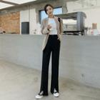 High-waist Slit Dress Pants / Set