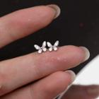 Butterfly Stud Earring 1 Pair - Silver & Pink - One Size