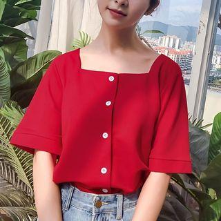 Short Sleeve Square Neck Shirt