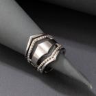 Rhinestone Layered Ring 20514 - 1pc - Silver - One Size