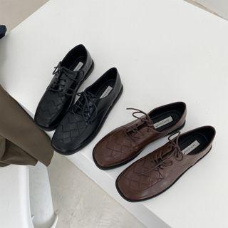 Lace-up Woven Oxfords