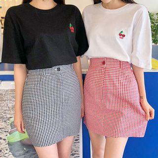 H-line Gingham Miniskirt