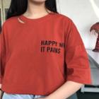 Elbow-sleeve Cutout Letting T-shirt