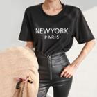 New York Paris Letter Short-sleeve T-shirt