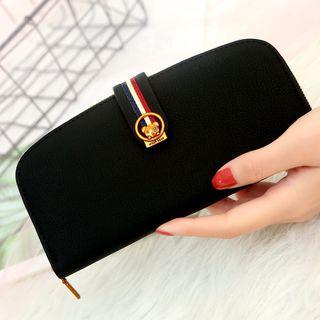 Bear Buttoned Zip Wallet