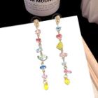 Faux Crystal Dangle Earring 1 Pair - 925 Sterling Silver Needle - Multicolor - One Size