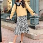Set: Leopard Print Mermaid Dress + Long-sleeve Sweater