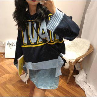 Printed Sweater Blue - One Size