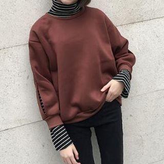 High Neck Mock Two Piece Sweatshirt