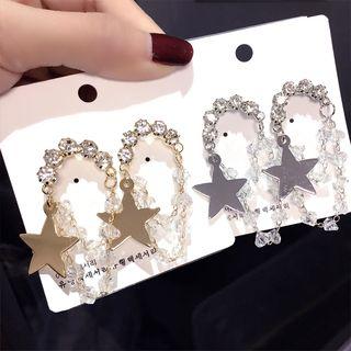 Rhinestone Faux Crystal Alloy Star Dangle Earring