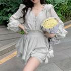 Long-sleeve Blouse / Mini Skort