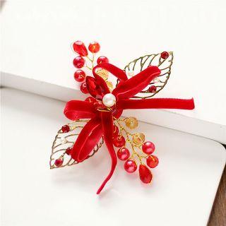 Set Of 3: Wedding Velvet Bow Hair Clip As Shown In Figure - One Size