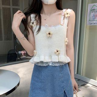 Floral Ruffle Hem Tank Top