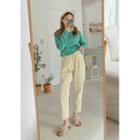 Belted Relaxed-fit Corduroy Pants