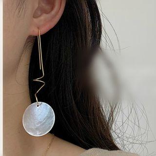 925 Sterling Silver Shell Earrings 1 Pair - 5002 - One Size