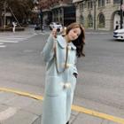 Pom Pom Buttoned Long Coat