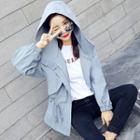 Long-sleeve Plain Hooded Jacket