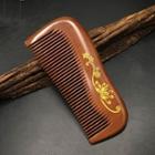 Wooden Hair Comb Red Brown - One Size