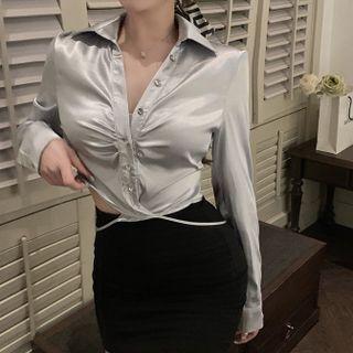 Strappy Crop Shirt / Mini Pencil Skirt