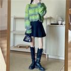 Ombre Cable Knit Cropped Sweater
