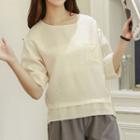 Elbow-sleeve Pocketed T-shirt