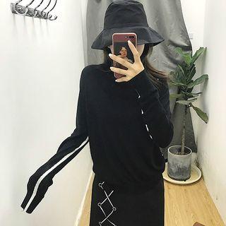 Color-block Mock-neck Sweater