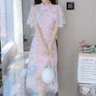Sleeveless Floral Printed Midi Dress