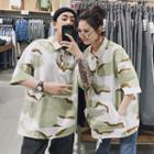 Couple Matching Camouflage Short-sleeve Polo Shirt