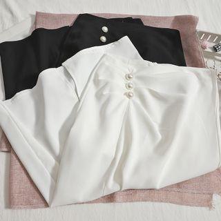 Faux Pearl Embellished Pencil Skirt