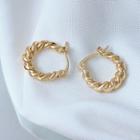 Alloy Hoop Earring B-401 - 1 Pair - Gold - One Size
