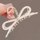 Bow Faux Pearl Alloy Hair Clamp Ly2518 - Gold - One Size