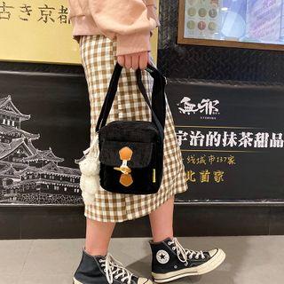 Corduroy Toggle-button Crossbody Bag