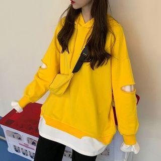 Mock Two-piece Hoodie / Waist Bag / Set